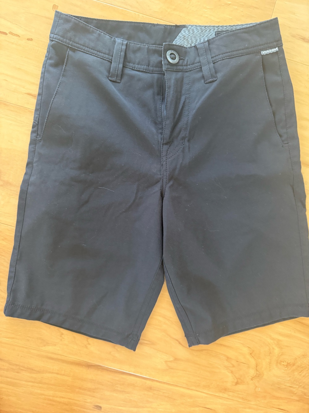 Volcom Boys Black Flat-Front Shorts
